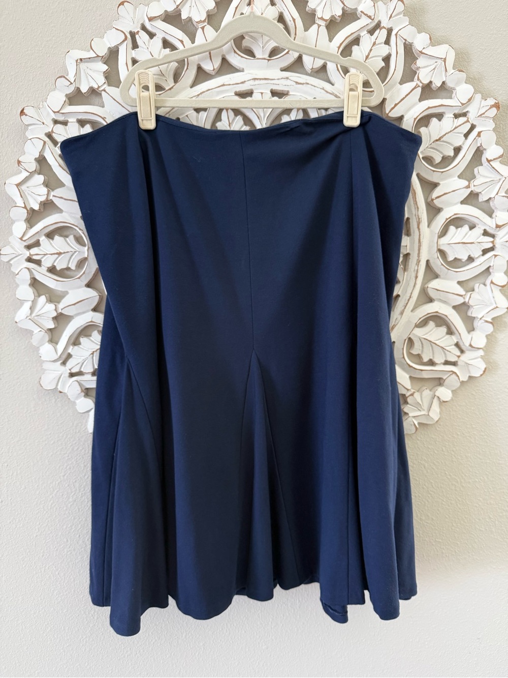 Ralph Lauren Navy Skirt Lined Godet Style Stretch Plus Size, 18 - Picture 2 of 4